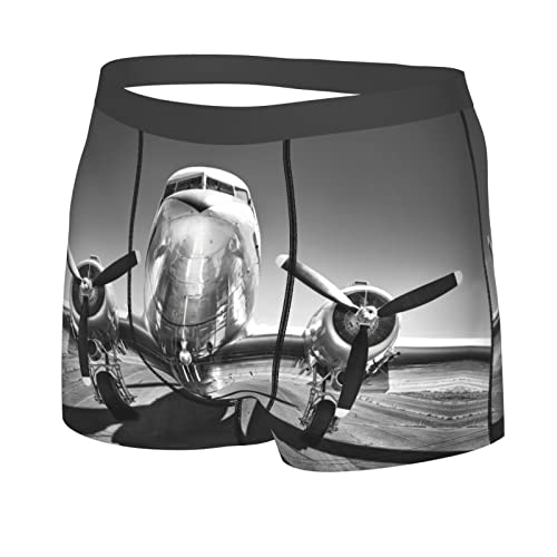 Airplane Pattern Boxer Briefs Men's Underwear Breathable Comfort Shorts Trunks Covered Waistband Underpants for Men2
