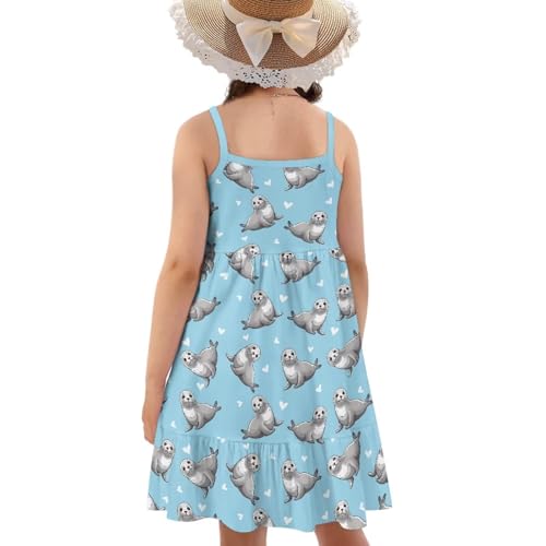 Girls Spaghetti Strap Dresses Size 3-4 Square Neck Summer Dresses Lihjtweight for Kids2