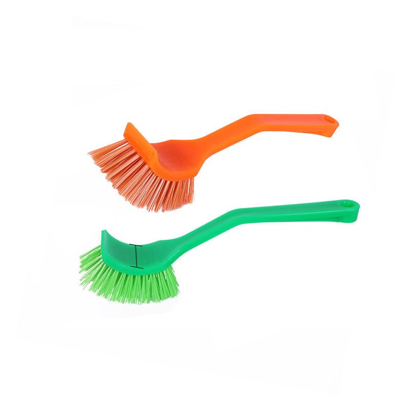 Home Cleaning Combo Big Dustpan with Handle Brush & Sink Cleaning Brush 2 Pc - Floor Sweeping and Kitchen Scrub Tools for Bathroom & Household Use 2