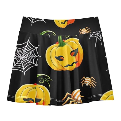 Athletic Shorts for Girls Skorts Pumpkins Spider Webs Black Tennis Skirts Toddler Pink Cute Butterfly 3t2