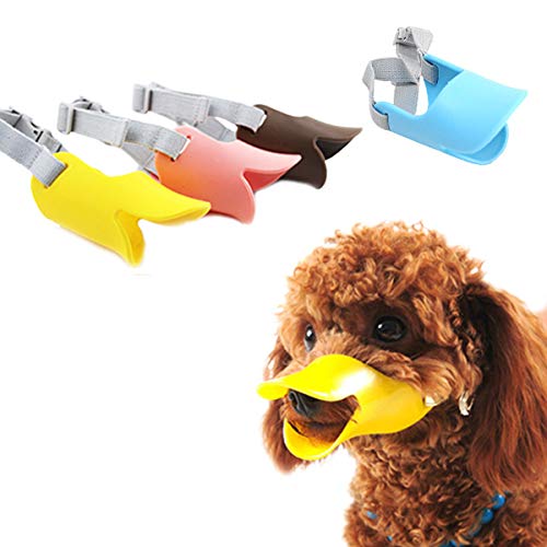 最安値 Ansimite ペット用マスク アヒル口の形マスク 犬用無駄吠え 拾い食い 噛みつき しつけ 家具破壊防止 キズ舐め止め 口輪 小型犬 中型犬 大型犬 いろいろな色の寸法を持っています S イエロー の価格比較