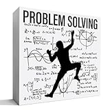 Climber Gifts for Women Men, Rock Climber Gift Mountain Climbing Lover Christmas Birthday Gift, Problem Solving, Wooden Box Sign Desk Decor