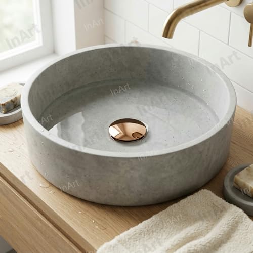 Image of InArt Brass Popup Waste Coupling for Wash Basin - Full Thread, Glossy Finish, Corrosion Resistant, Rose Gold, 7 Inch, 1 Pc(Rose Gold)