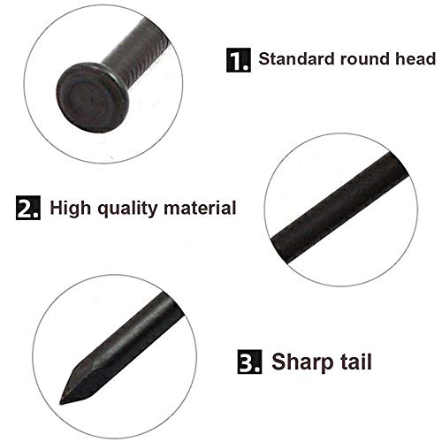 100Pcs Concrete Nails, 2-Inch Masonry Nails, Cement Nails For Wall, Black High Hardness Steel Nails #TOP3