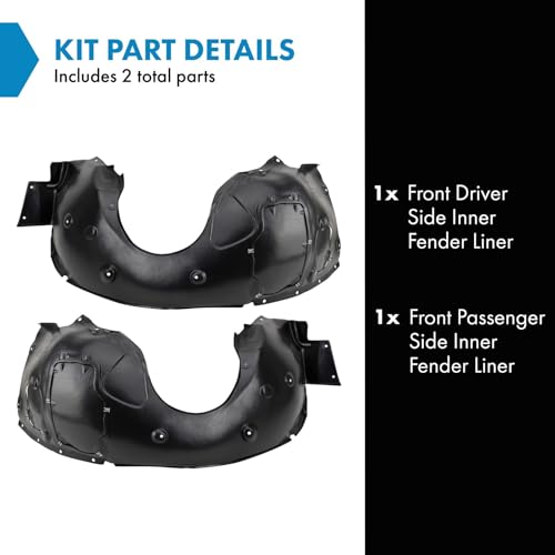 Image of TRQ Front Driver and Passenger Side Inner Fender Liner Set Compatible with 2003-2008 BMW Z4