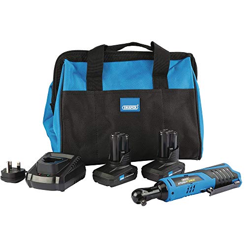 Draper 99720 Storm Force® 10.8V Reversible Ratchet Kit (+2 x 4Ah Batteries, Charger and Bag)