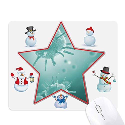 Tapis de souris cellule photo microscope et bonhomme de neige
