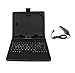 Produktbild DURAGADGET 8 Zoll Schwarze PU-Lederhülle Deutsche QWERTZ Tastatur Mikro USB Standfunktion geeignet für Tablet-PCs mit OTG Funktion (On-The-Go, Host-Funktion) & flaches Mikro USB Kfz Ladegerät