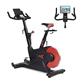 MERXENG Indoor Cycling Bike, Stationary Bike with Electromagnetic Control & Smart Knob Resistance, 28lbs Rear Flywheel, LCD Monitor, iPad Mount & Seat Cushion for Home Cardio Workout