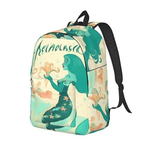 Retro Mermaid print Duffel Bag, Lightweight Duffel Bag, Casual Backpack, 17.7 x 6.3 x 12.2 inches2