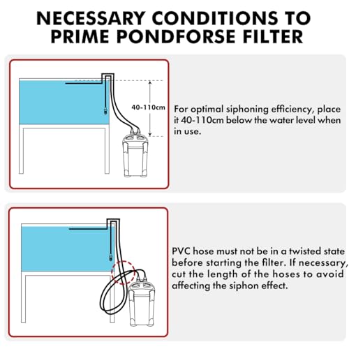 PONDFORSE Canister Filter, External Aquarium Filter Ultra-Quiet Water Circulation Cleaning Machine with Media for Fish Tanks and Aquariums - Image 5