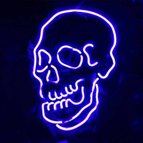 Get Cheap Price LiQi ™ Skull Neon Sign (14 x 11Large)Real Glass Acrylic Panel Handmade for Home Bedroom Pub Hotel Beach Recreational Game Room Decor
