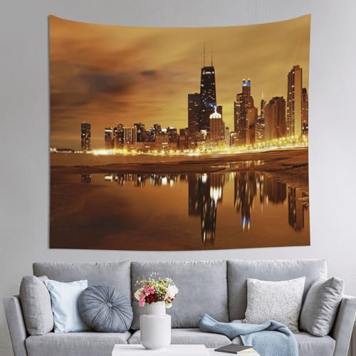 Tapisserie Chicago JEJEA habiller un mur vide de chambre 152x130