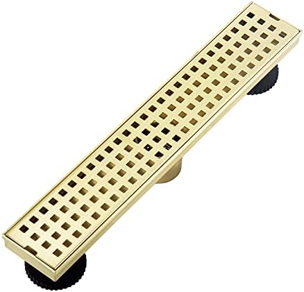 Orhemus Linear Shower Floor Drain with Removable Cover Grid Grate 12 ...