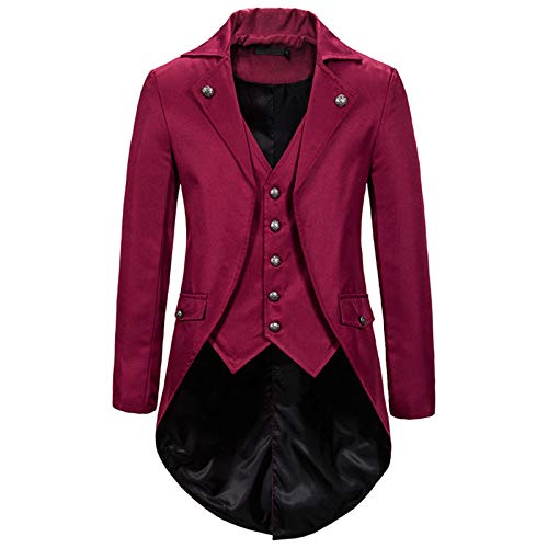 VYLYNL Veste Médiévale Steampunk Pour Homme - Costume Gothique Victorien - Veste Vintage Cosplay Pour Halloween - Costume Renaissance De Fête Et...