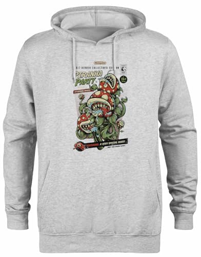 Sweat à capuche Piranha Party, le hoodie gris idéal pour vos soirées chill