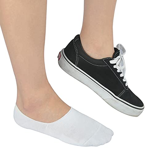 Jormatt 3 Pairs Women Athletic No Show Running Socks Black White Girls Cotton Non-Slip Low Cut Flat Liner Socks For Vans Slip-On Sneakers, Women Shoe Size 4-9 #TOP2