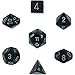 Chessex Dice: Polyhedral 7-Die Borealis Dice Set - Smoke with Silver numbers CHX-27428