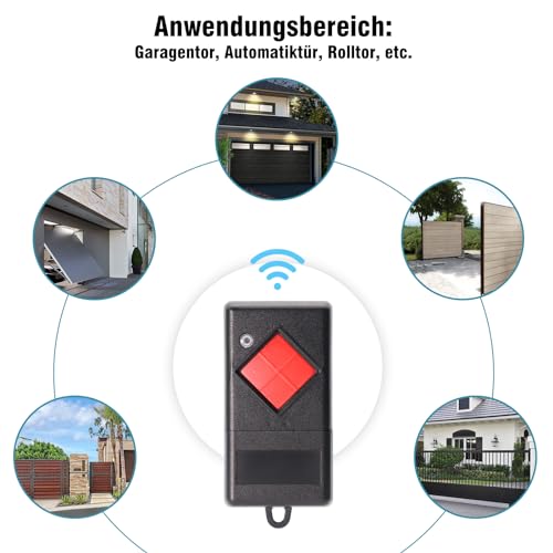 27,015 MHz Funkfernbedienung Garagentor, 2 Stück Ersatz-Fernbedienung Kompatibel mit Dicket Handsender MAHS27-01 Fernbedienung, 1 Kanal, Rote Taste, Garagentoröffner