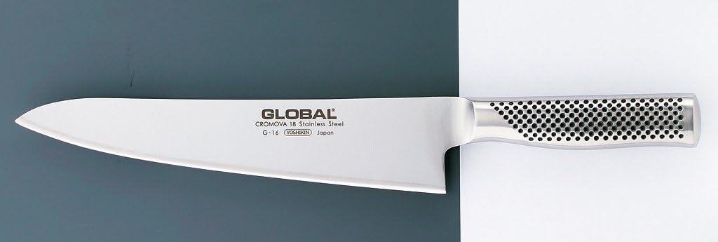 Global 9 1/2 Inch Chef's Knife - Lightweight Japanese Stainless Steel, Razor-Sharp Edge, Made in Japan, G-16