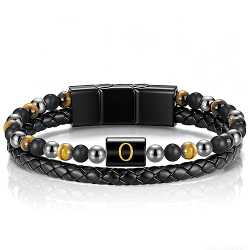 OUTSTHAND Leather Bracelets for Men Jewelry Personalized Gifts for Men