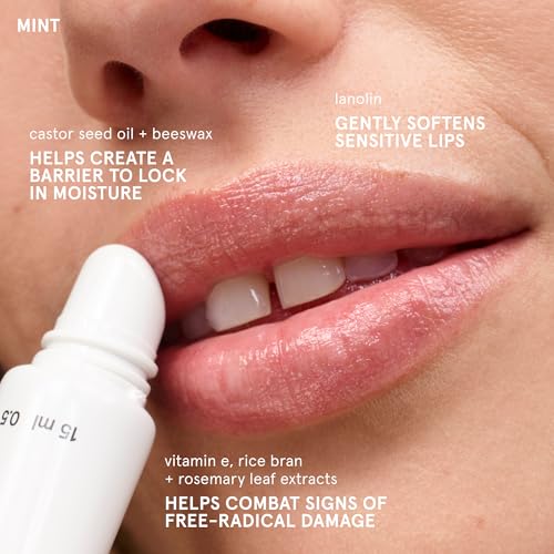 Image of Glossier Balm Dotcom Hydrating Lip Balm - Universal Salve, Up to 12Hr Moisture - Lanolin, Beeswax & Castor Oil for Dry Lips, Cuticles & Skin - Mint, Clear Untinted, 15ml