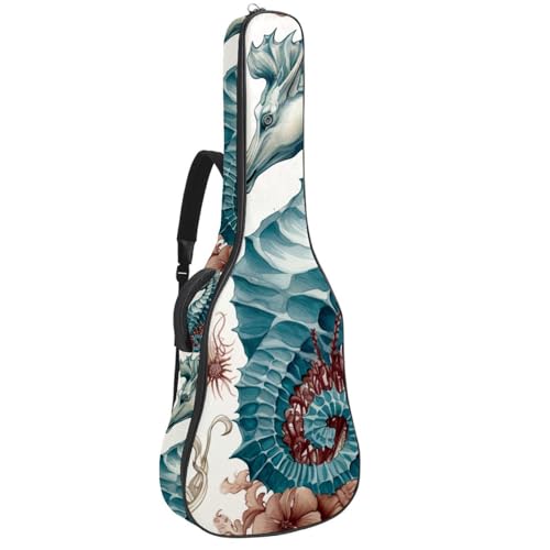 Housse de guitare originale motif hippocampe vintage, le cadeau idéal