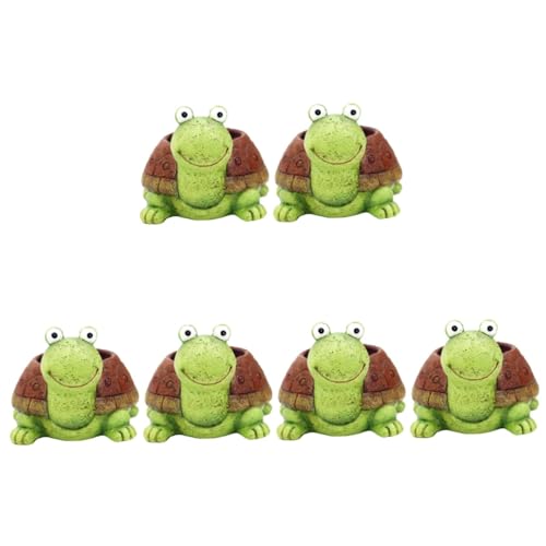 Didiseaon 6 Piezas Decoración Verde Macetas De Resina Jardinera De Cerámica Lindas Macetas para Suculentas Jardinera Suculenta De Resina Jardinera De Resina Maceta De Barro Hombre Tortuga