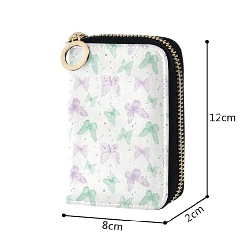 Green Purple Butterfly Women's Card Holder Wallet Durable PU Leather with RFID Blocking Full-Zip Security 11 Slots in Mini Size, Ideal for Purse Travel or Daily Organization4
