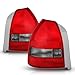 AmeriLite Replacement Rear Brake Taillights Red Smoke Pair For 96-00 Honda Civic 3Dr Hatchback - Passenger and Driver Side