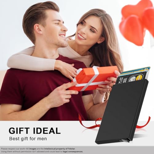 Image of FELSTAR Customized Name Engraved | Premium Credit Card Holder Metal Stylish Pop-up Holder Man Women Ideal Gift for Professionals (POP-UP Wallet)