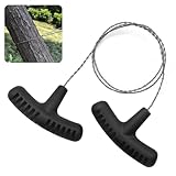 SHAOKAOLU Stainless Steel Wire Saw with Plastic Handles,27.5'' Cable Saw Hand Pocket String Emergency Outdoor Survival Rope Cutting Tools for Camping Hiking and Cutting Trees & Wood