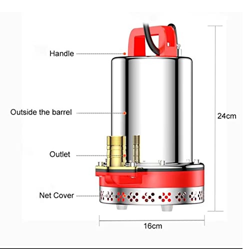 Image of APMs 12V Solar Submersible Water Pump 150W Solar Panel or Battery Operated DC Water Pump Max Head 25-30 Feet & Flow 4000Lph Stainless Steel Pipe Size 1 inch Cable Length 2M (1 Year warranty)