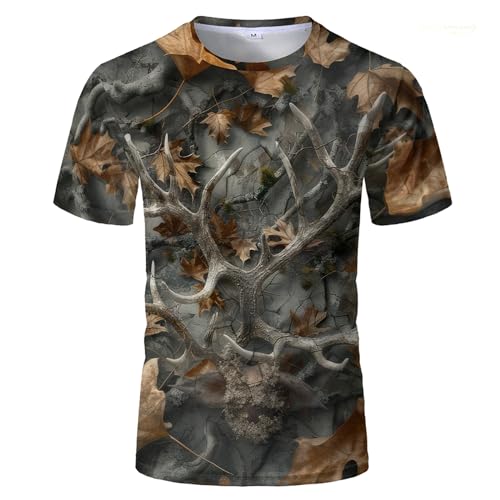 T‑shirt Rétro Motif Chêne Mousse Homme T-shirt Vintage