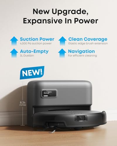 Image of eufy C10 Robot Vacuum Self Emptying, 8 Weeks Hands Free, Advanced Smart Mapping with LiDAR Navigation, 2.85-Inch Slim Design, Powerful Suction, Edge Expansion Brush for Pet Hair (Renewed Acceptable)