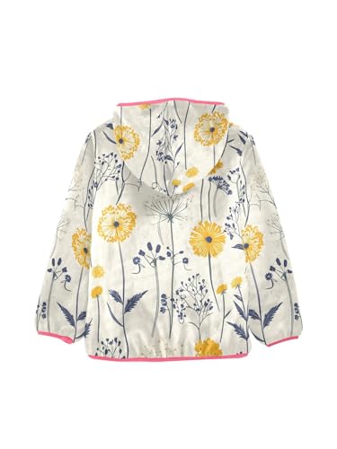 Farmhouse Dandelions Flower Girls Fleece Jacket Girls Jacket Girl Coats Zip Up Hoodie Children Outerwear 2-3T2