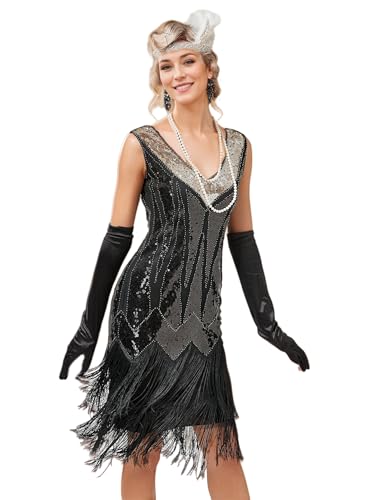 Image of Peacock-inspired 1920s Gatsby Beaded Flapper Sling Dress Womens Vintage Cocktail Dress W /Complete Accessories Set