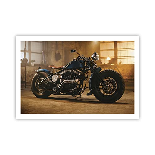 ARTTOR Affiche Decoration Murale Harley-Davidson Moto Moteur Moderne Poster sans Cadre 91x61cm Deco Affiches Murales Tableau Decoration Salon Chambre Cuisine...