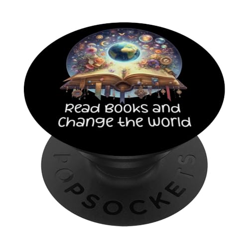 Read Books & Change World Reading is an Adventure Book Lover PopSockets PopGrip Adhesivo