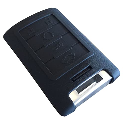 Ijdmtoy Black Soft Silicone Smart Key Fob Cover Case, Compatible With Cadillac Escalade Ats Cts Dts Xts Srx, Compatible With Chevy C7 Corvette, Etc #TOP5