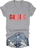 UJJVHY Cardiac Nurse T-Shirt, Retro Cardiac Nurse V Neck Tshirt for Women