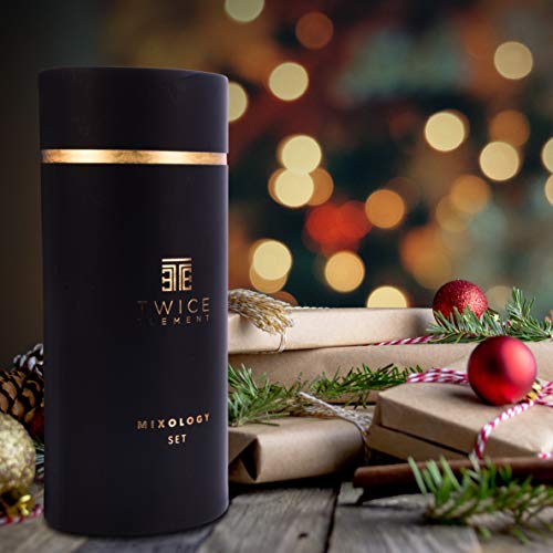Twice Element Cocktail Shaker Set - Boston Style Shaker Kit With: Elegant Gift Box, Storage Pouch, Recipe Book And All Essential Drink Accessories | Great Gift For Him #TOP1