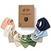 Muslin Baby Bandana Bibs – 10-Pack 100% Soft Cotton Drool Bibs, Absorbent, Adjustable Snaps For Teething Drooling Feeding Newborn Toddler Boys, Growing Fit, Modern Bandana Style, Multicolor + Charcoal