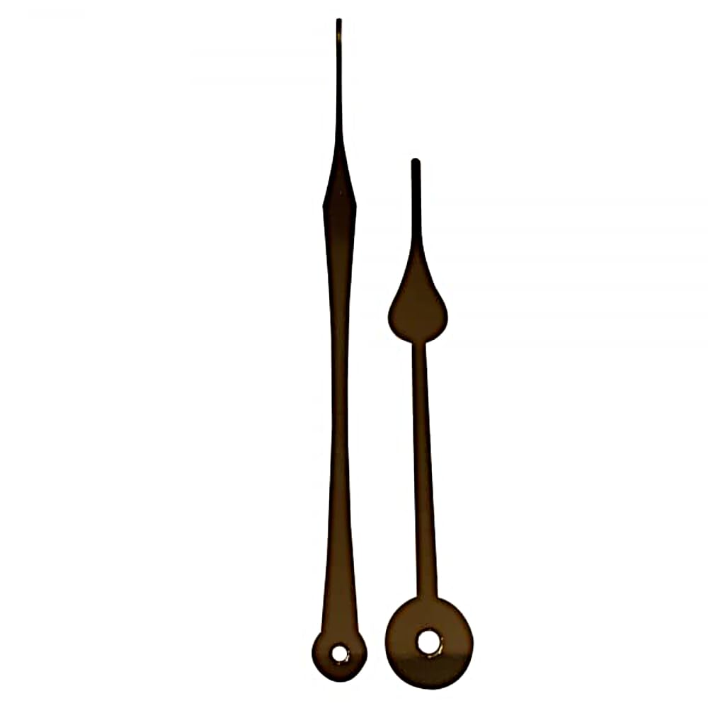 Dans Clock Shop Gold New Press Fit Extra Long Quartz Youngtown 12888 Metal Clock Hands For High Torque Movements 3.1Mm & 5.0Mm Hand Holes (185Mm Metal)