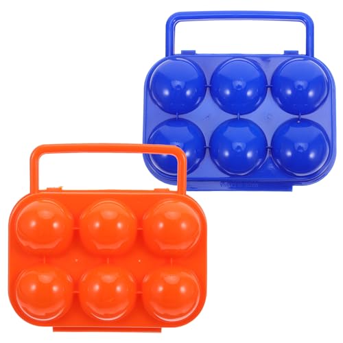NOLITOY 2 piezas Huevera Plástico Portátil con Cierre D para Camping y Nevera Organizador Multi-rejilla para Huevos Caja de Almacenamiento Ligera y Resistente Golpes para Cocina y
