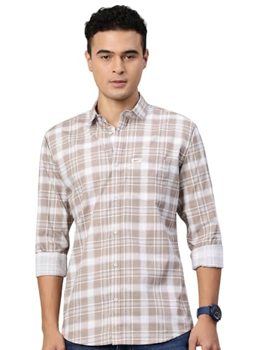 Image of Majestic Man Men Comfort Slim Fit Opaque Checked Cotton Casual Shirt