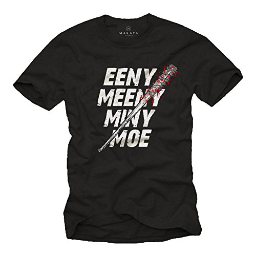 MAKAYA Negan Camiseta Lucille Rick Daryl Dixon Walking Dead Negra XL