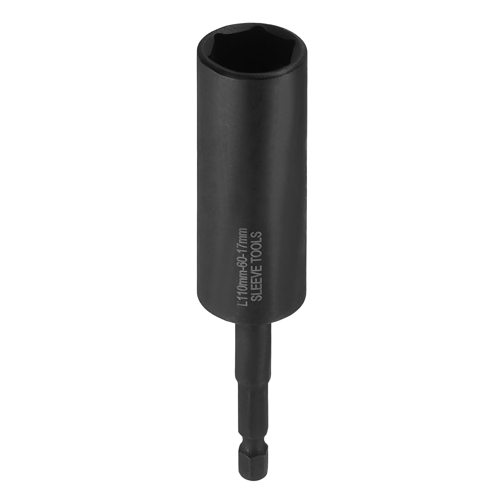 sourcing map Nut Driver Drill Bit 17mm Metric Deep Socket 1/4" Hex Shank 4.3" (110mm) Extra Long 6-Point Sockets Quick Change CR-V Steel Bolt Setters for Power Drill Drivers