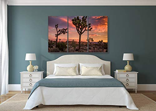 Yking1 Joshua Tree Desert Landscape At Sunset Romantic Sunsets And Pictures Wall Art Painting Pictures Print On Canvas Stretched & Framed Artworks Modern Hanging Posters Home Decor 3Panel #TOP1