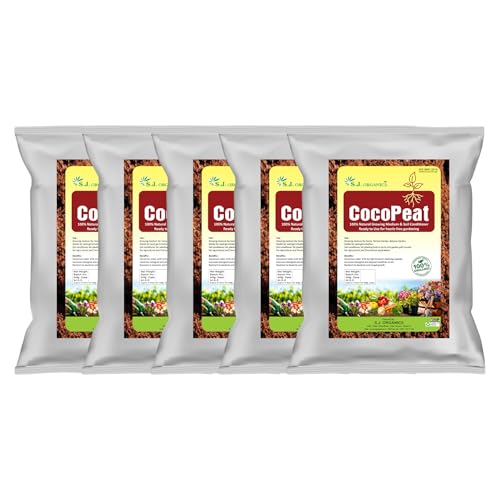 Image of SJ Organics Cocopeat Powder Ready to Use 20 Kg - Bulk Pack Coconut Coir Soil Conditioner for Agriculture, Nursery, Commercial Gardening & Potting Mix, Organic